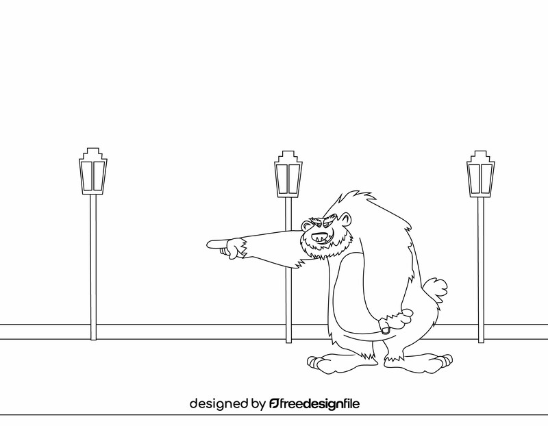 Bigfoot drawing black and white vector