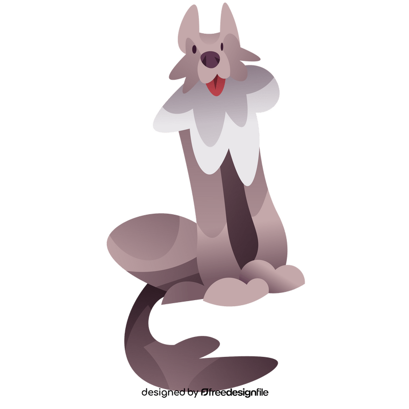 Wolf sitting clipart