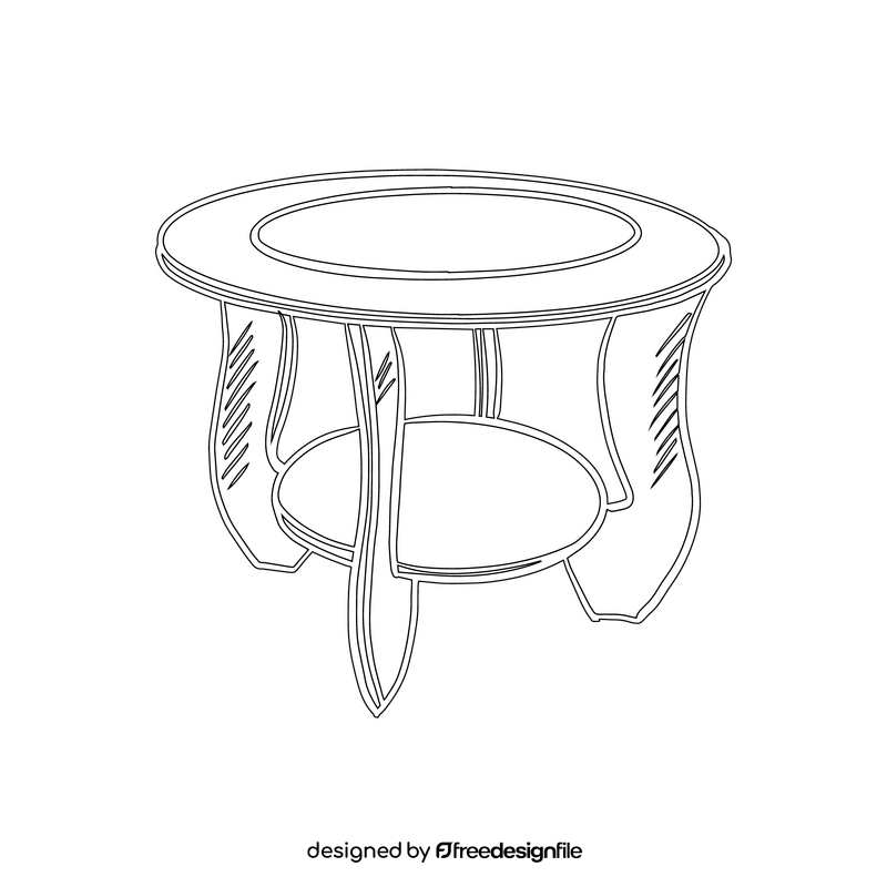 Juwel Coffee Table black and white clipart