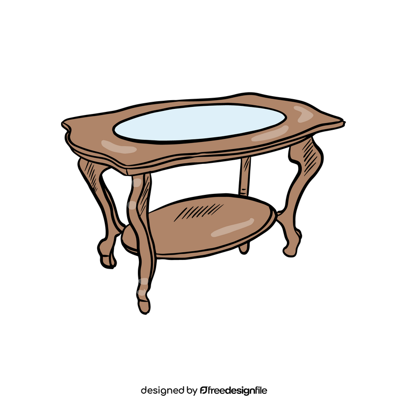 Traditional Glass Top Coffee Table clipart