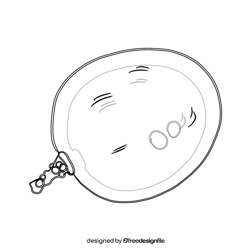 One Grape black and white clipart