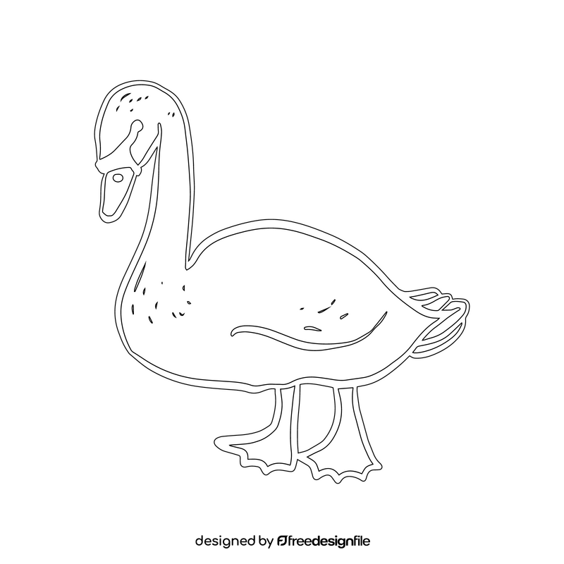 Goose black and white clipart