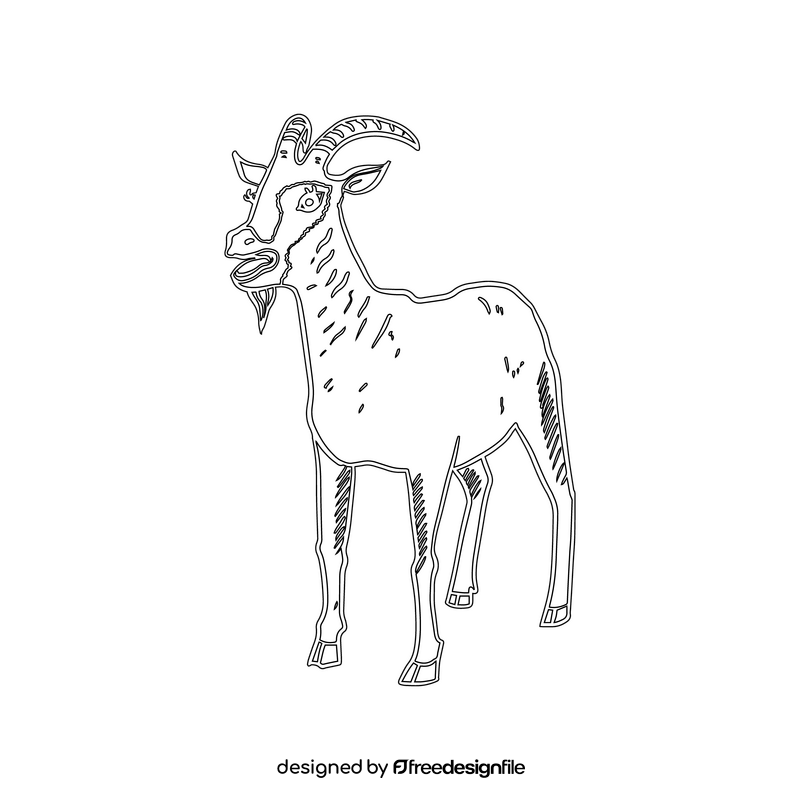 Goat black and white clipart