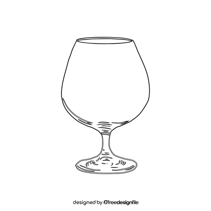 Snifter Glass black and white clipart