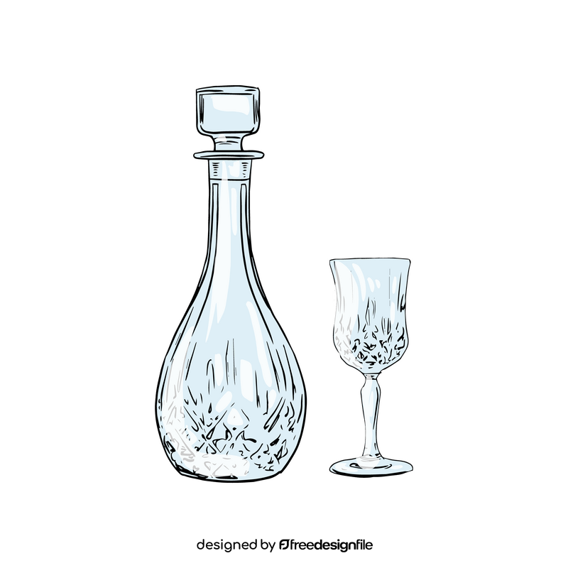 Carafe with Glass clipart