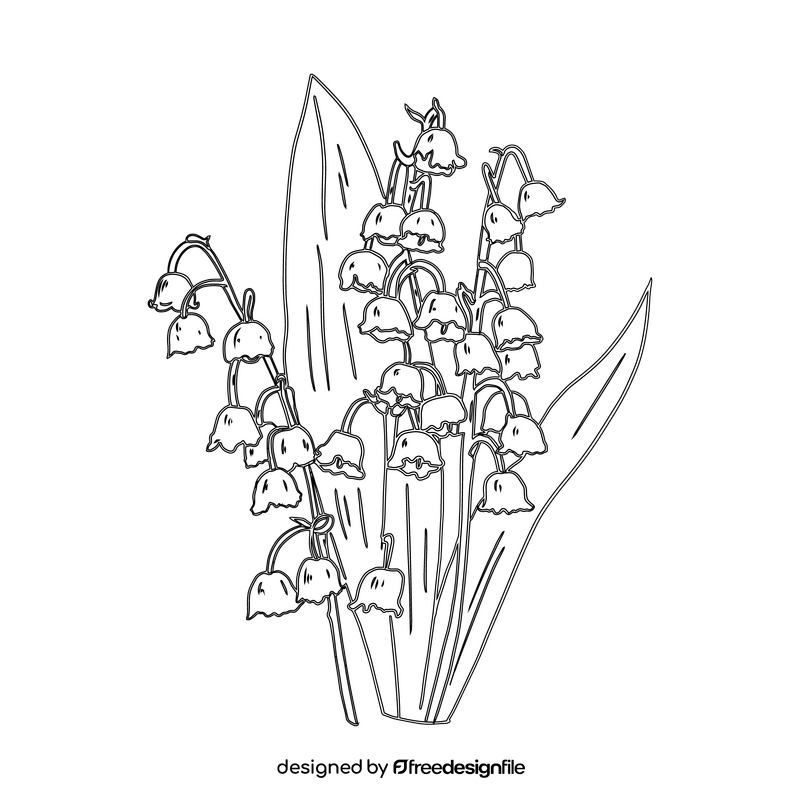 Lily of the Valley black and white clipart free download