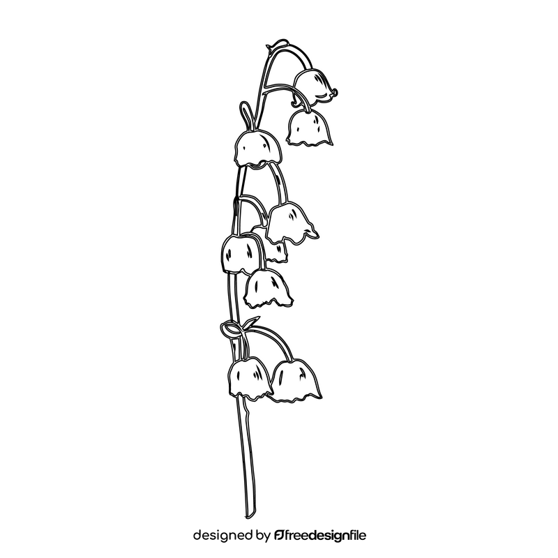 Lily of the Valley black and white clipart