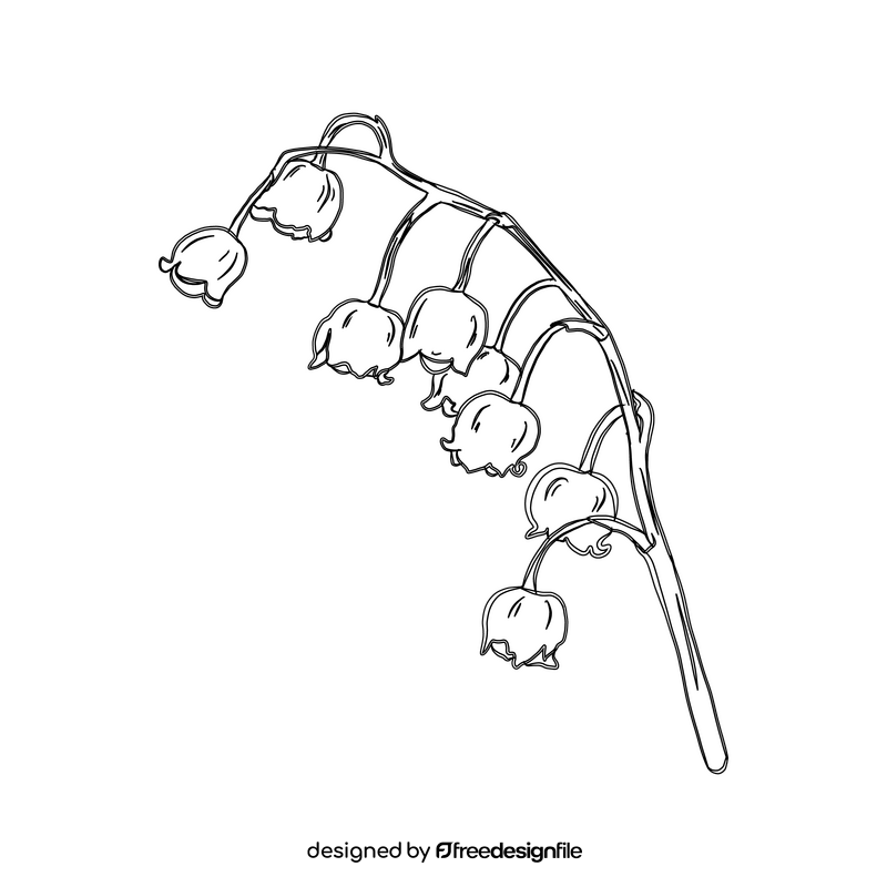 Lily of the Valley black and white clipart