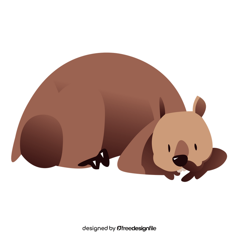 Wombat lying clipart