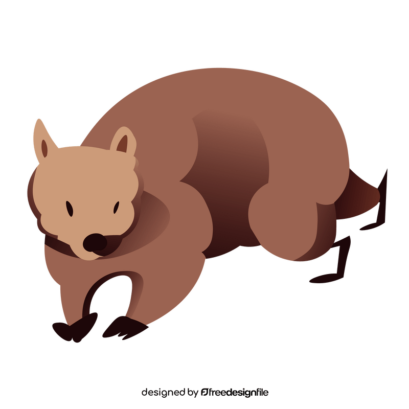 Wombat walking clipart