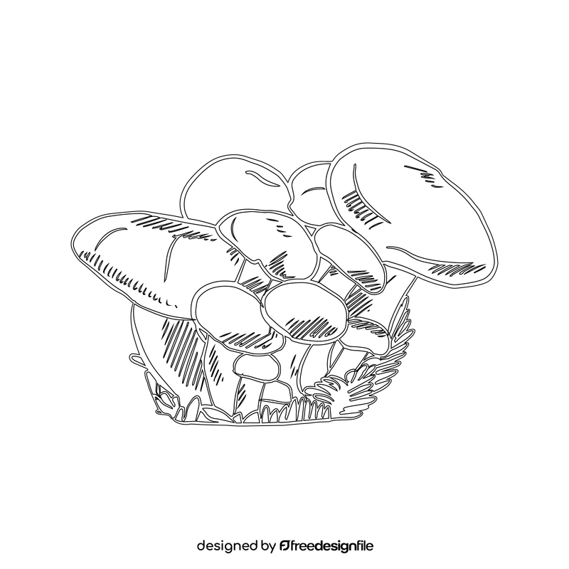 Honey Mushroom black and white clipart