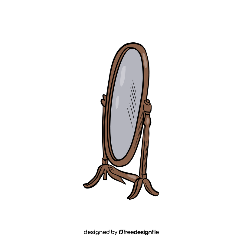 Wooden Oval Floor Mirrors clipart
