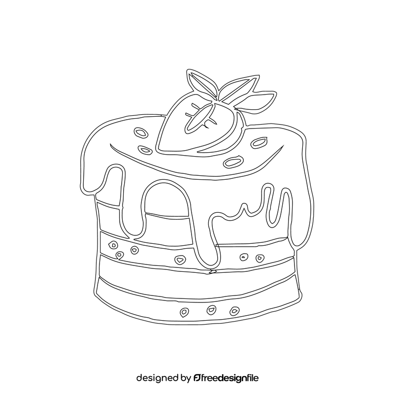 Chocolate Cake black and white clipart