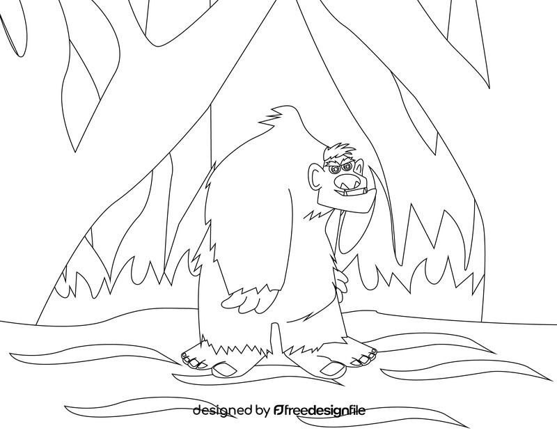 Bigfoot black and white vector