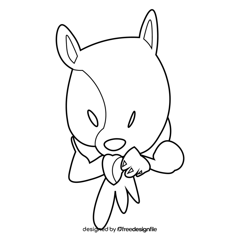 Wombat eating black and white clipart
