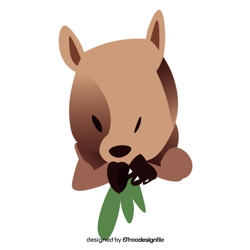 Wombat eating clipart