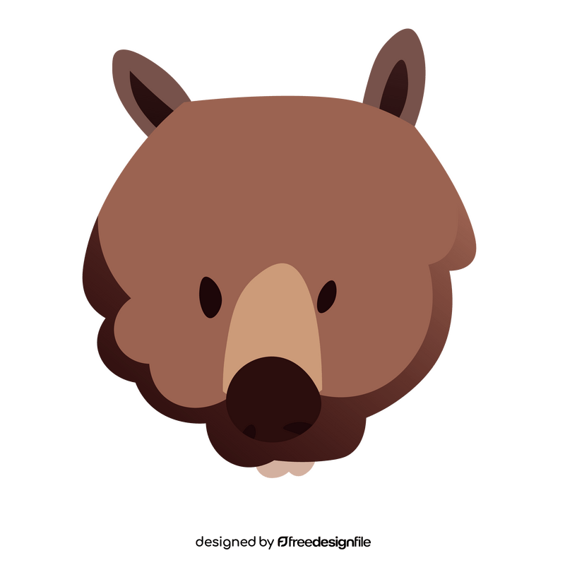 Cartoon wombat head clipart