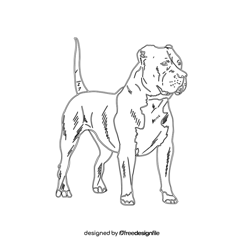 American Staffordshire Terrier black and white clipart