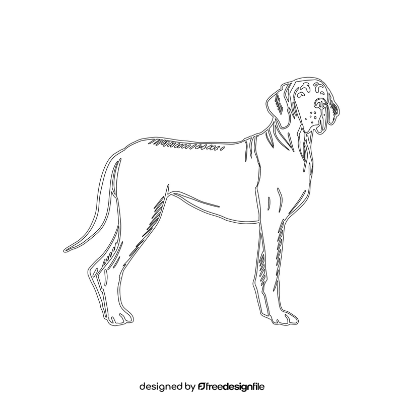 Mastiff Dog black and white clipart