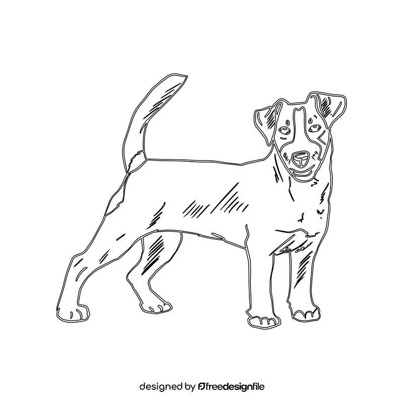 Jack Russell Terrier black and white clipart