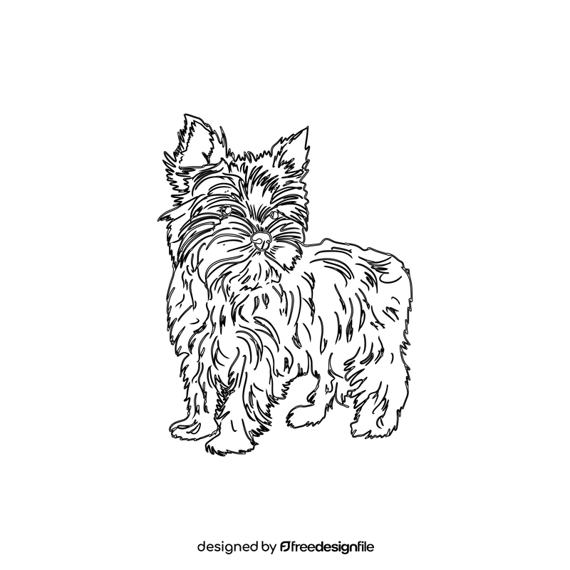 Yorkshire Terrier black and white clipart free download