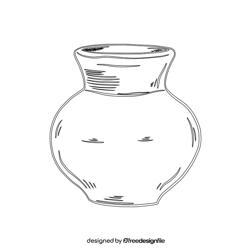 Pottery Decanter black and white clipart