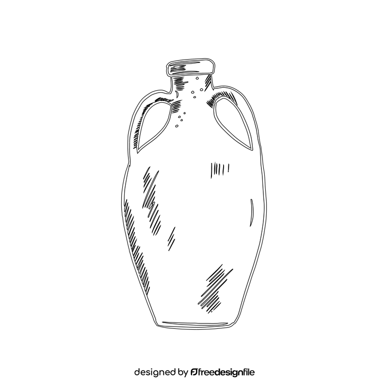Clay Pot black and white clipart