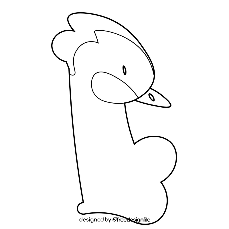 Woodpecker head black and white clipart