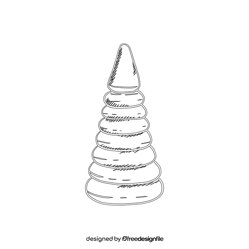 Color Plastic Pyramid Toy black and white clipart