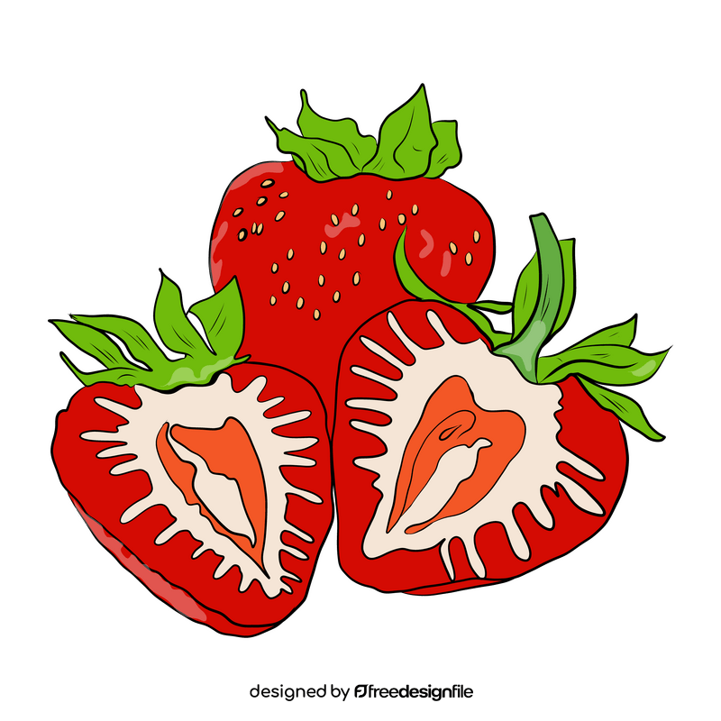 Whole and a Half of Strawberries clipart