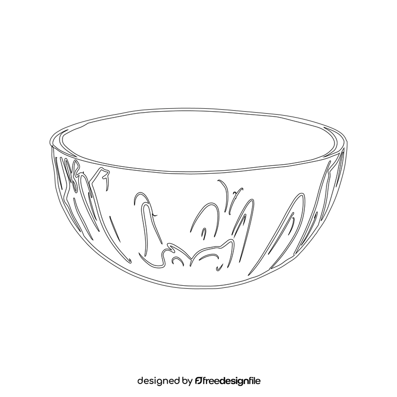 Salad Bowl black and white clipart