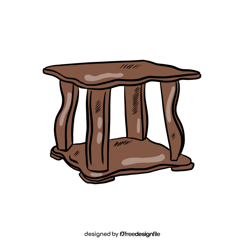 Wooden Square Coffee Table clipart