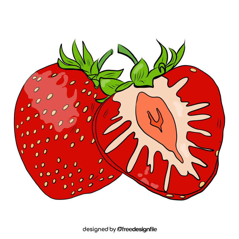 Whole and a Half of a Strawberry clipart