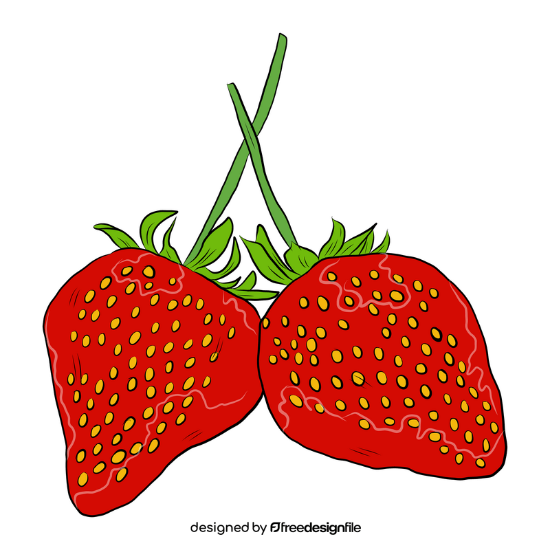 Two Strawberries clipart