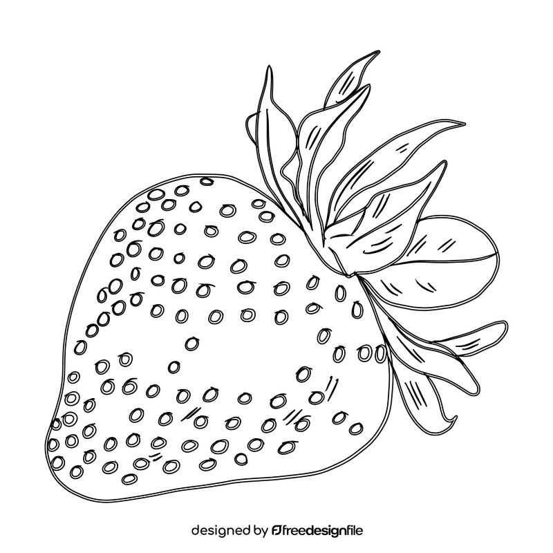 Strawberry black and white clipart