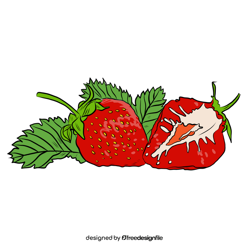 Whole and a Half of a Strawberry clipart