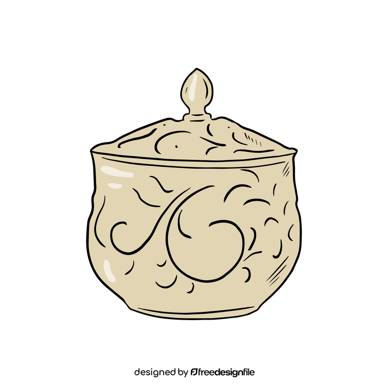Pottery Sugar Bowl with Lid clipart