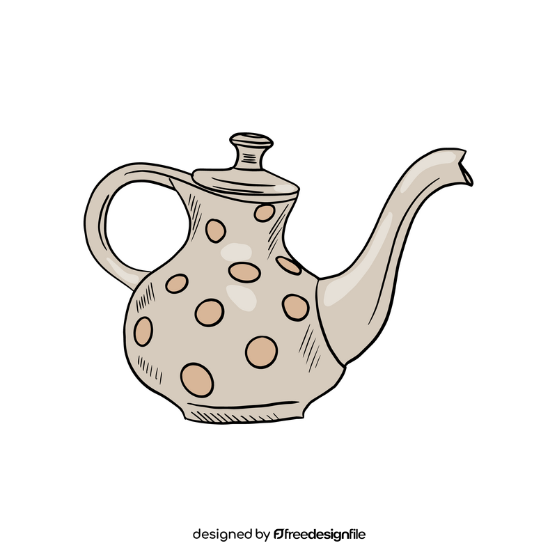 Miss Etoile Gold Dot Teapot clipart