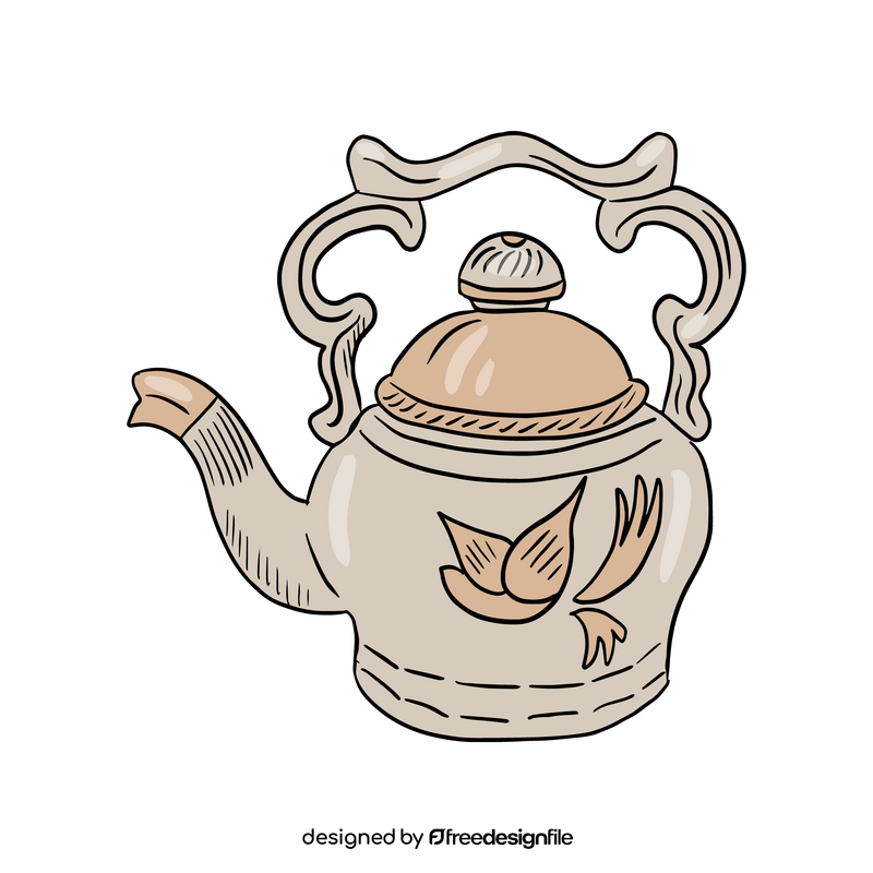 Floral Vintage Teapot clipart