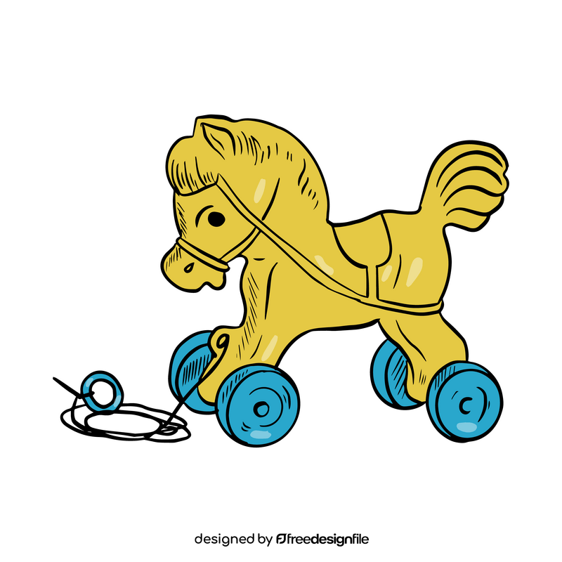 Horse Toy with Wheels clipart