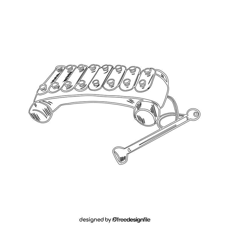 Xylophone black and white clipart