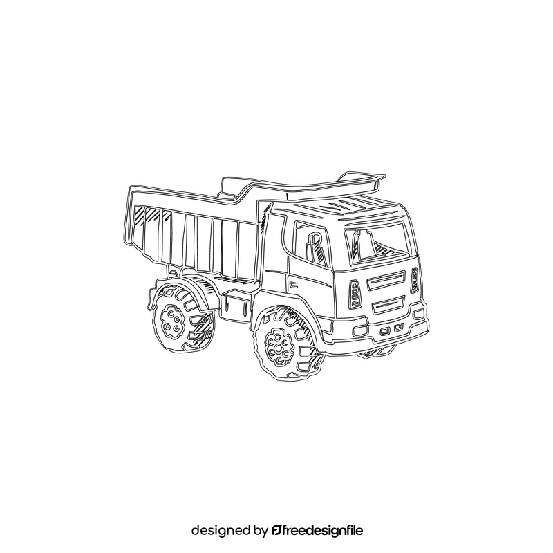 Truck Toys black and white clipart