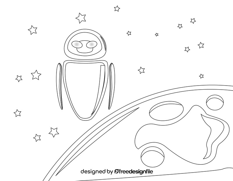 Eve Wall E black and white vector