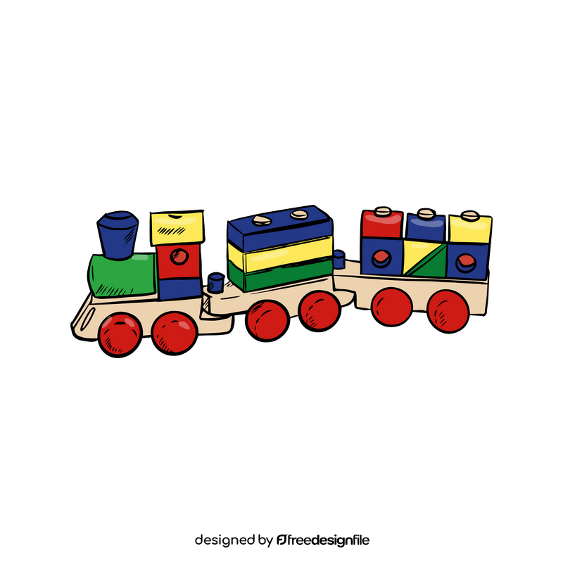 Wooden Train Toys for Kids clipart