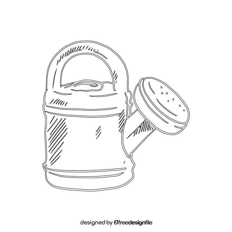 Watering Can Toy black and white clipart