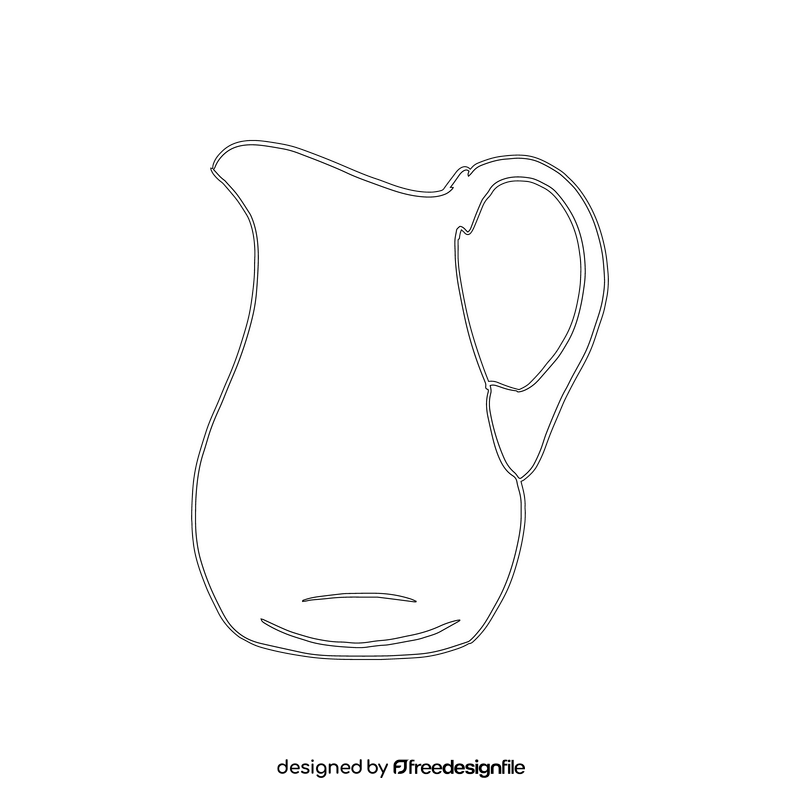Water Decanter, Jug black and white clipart