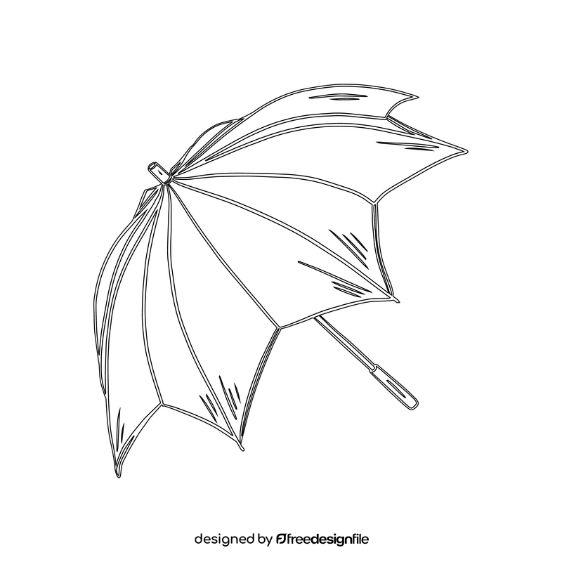 Umbrella black and white clipart
