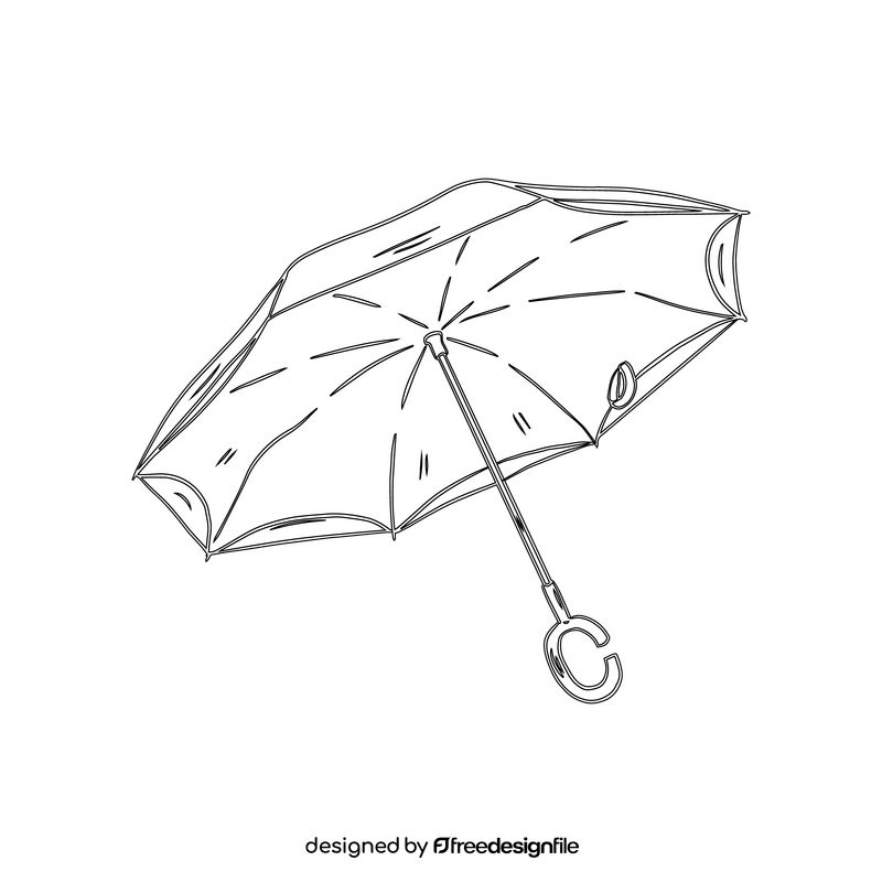 Straight Umbrella black and white clipart