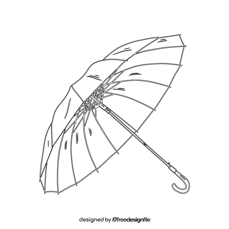 Artistic Umbrella black and white clipart