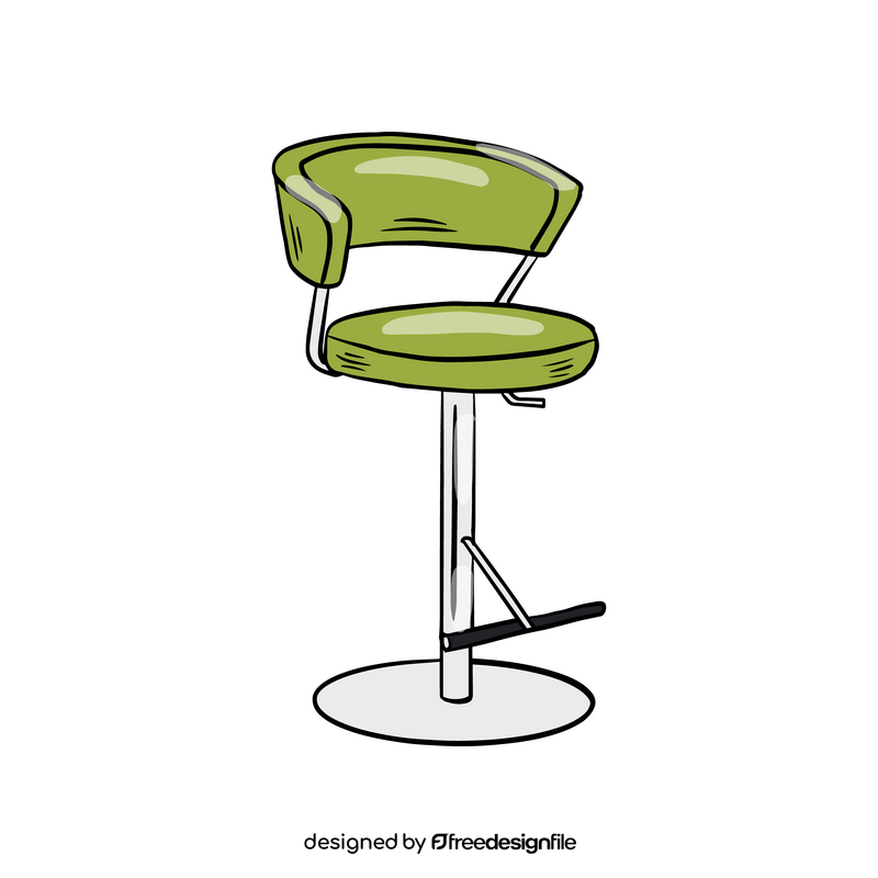 Pedestal Bar Stool with Back clipart